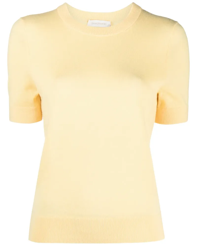 Zimmermann Lovestruck T-Shirt aus Kaschmir - Gelb Gelb