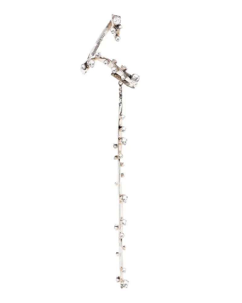 Alexander McQueen Ear Cuff mit Kristallen - Silber Silber