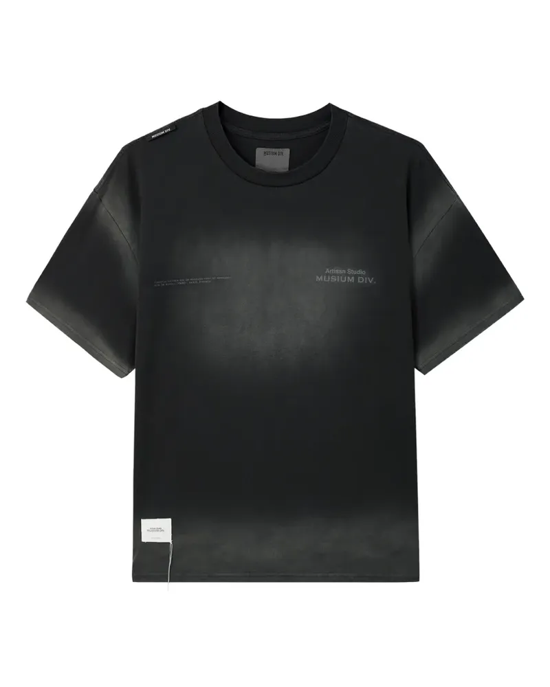 Musium Div. faded-effect logo-print T-shirt - Schwarz Schwarz
