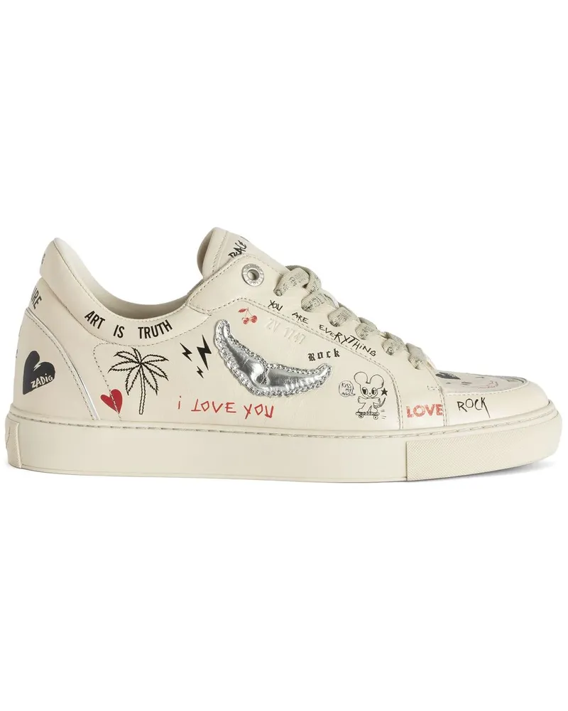 Zadig & Voltaire Fly On Love Tag Sneakers - Nude Nude