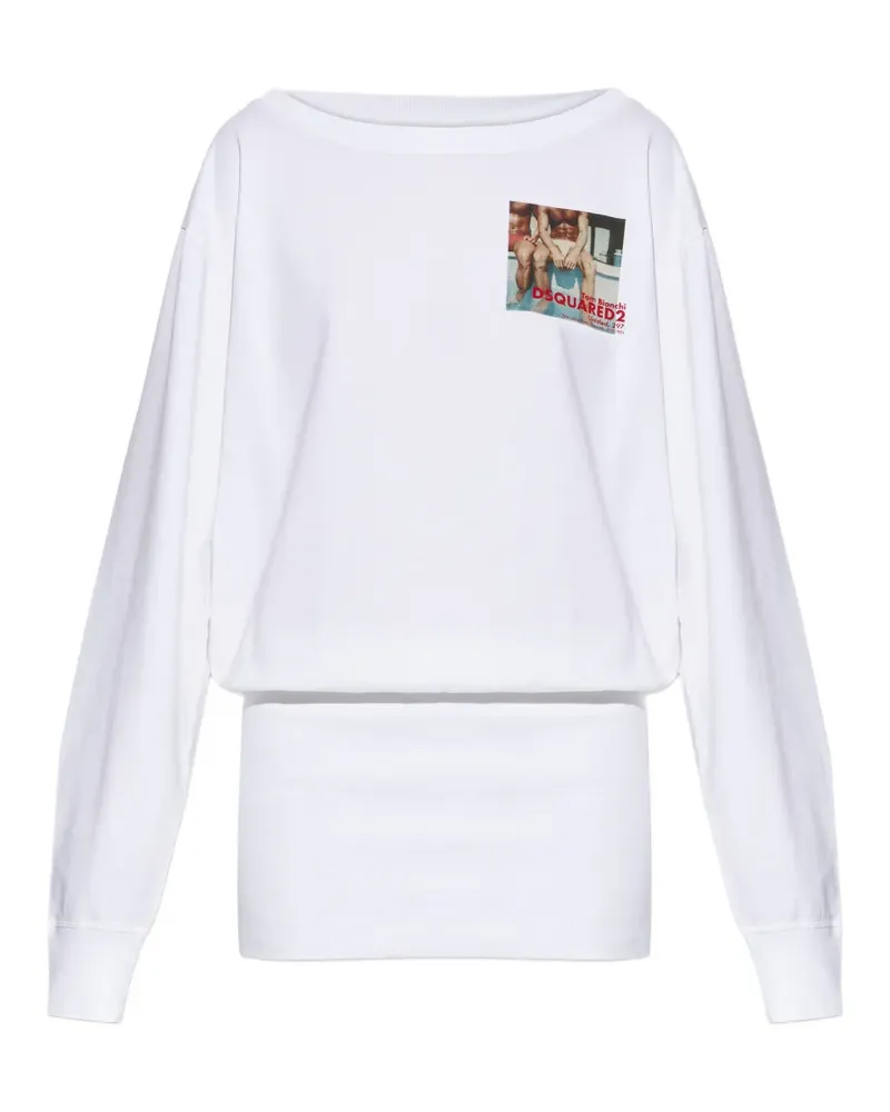 Dsquared2 graphic cotton dress - Weiß Weiß