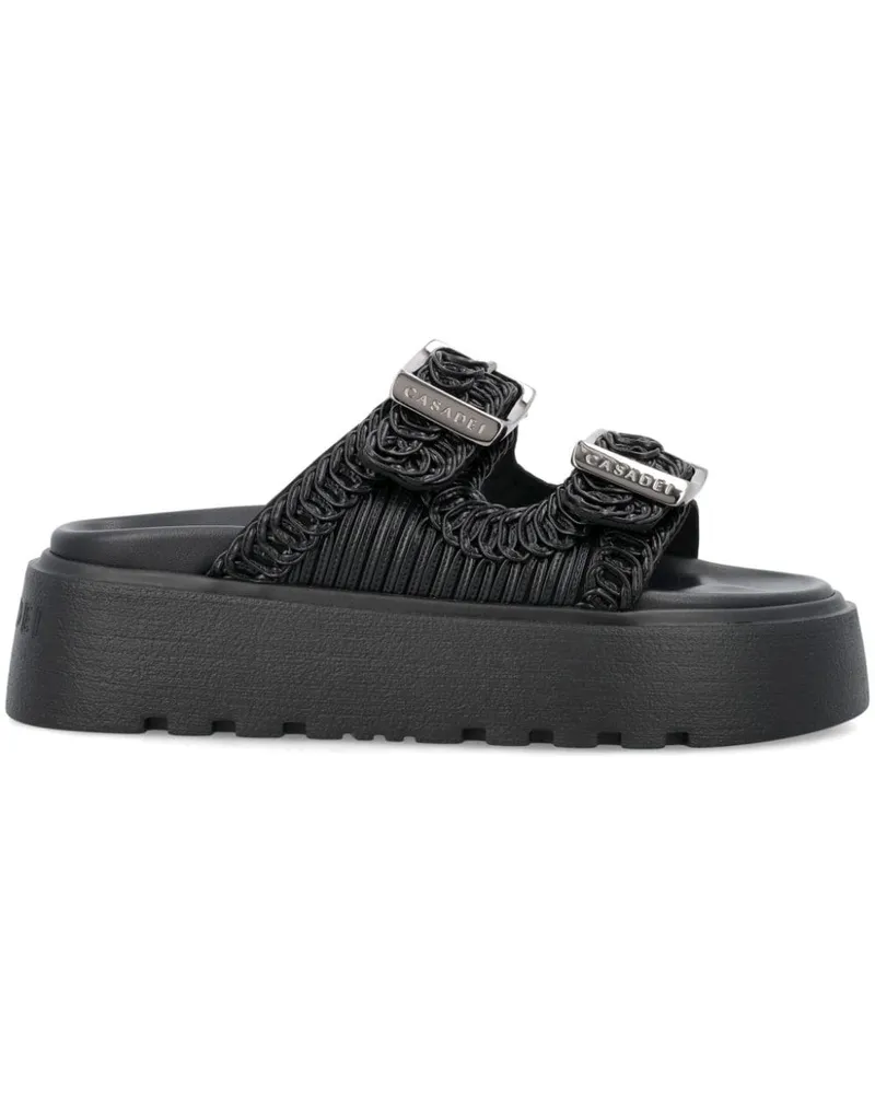 Casadei Birky Ale Flatform-Pantoletten - Schwarz Schwarz