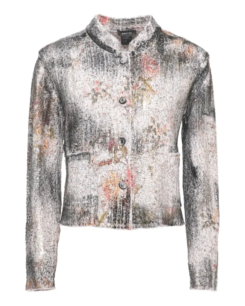 Avant Toi floral-pattern sequin-embellished jacket - Grau Grau