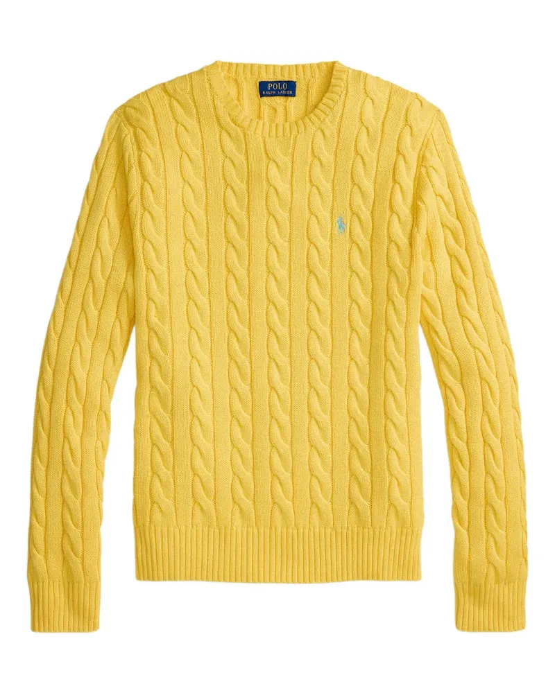 Ralph Lauren Bestickter Pullover mit Zopfmuster - Gelb Gelb