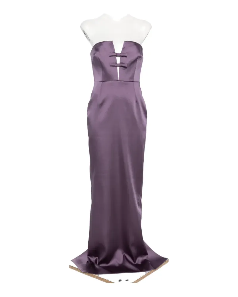 The New Arrivals Ilkyaz Ozel bow-detail strapless maxi dress - Violett Violett