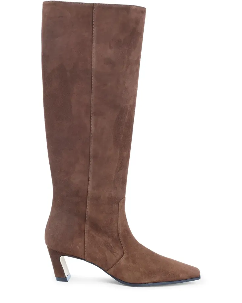 Stuart Weitzman Kniehohe Wildlederstiefel 50mm - Braun Braun