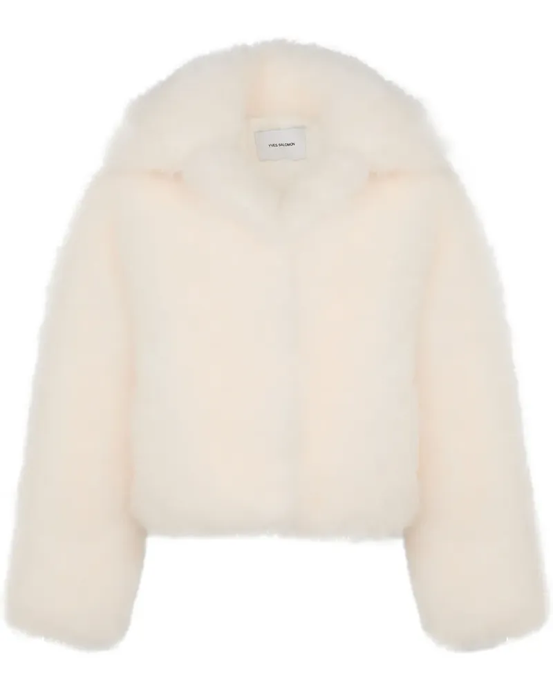 Yves Salomon Jacke aus Faux Shearling - Weiß Weiß