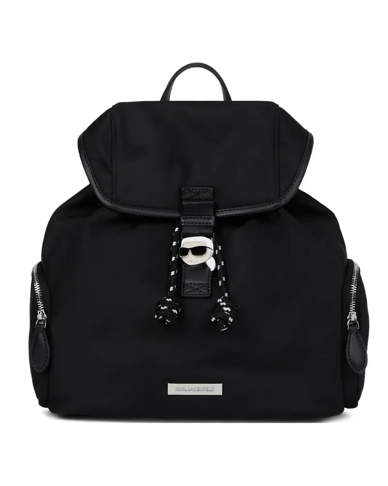 Karl Lagerfeld Kleiner Ikonik Rucksack - Schwarz Schwarz