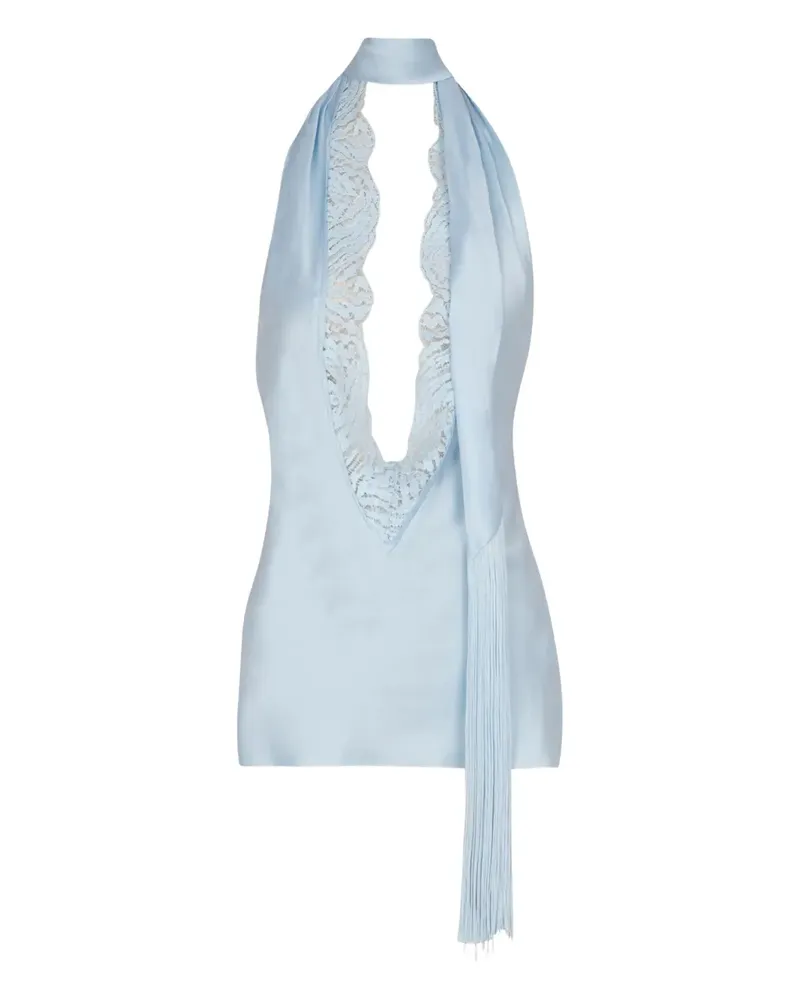 Balmain Top aus Seide - Blau Blau