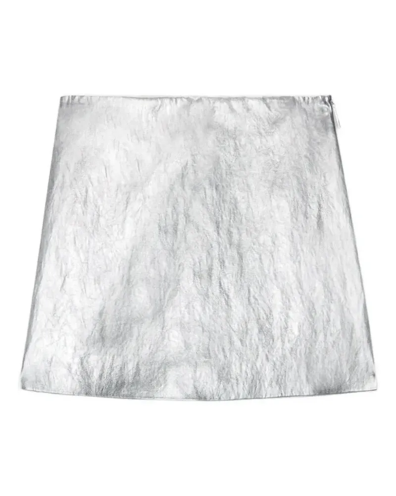 MSGM Gestreifter Minirock - Silber Silber