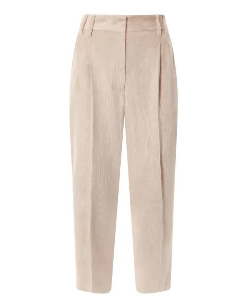 Brunello Cucinelli pleated corduroy trousers - Nude Nude