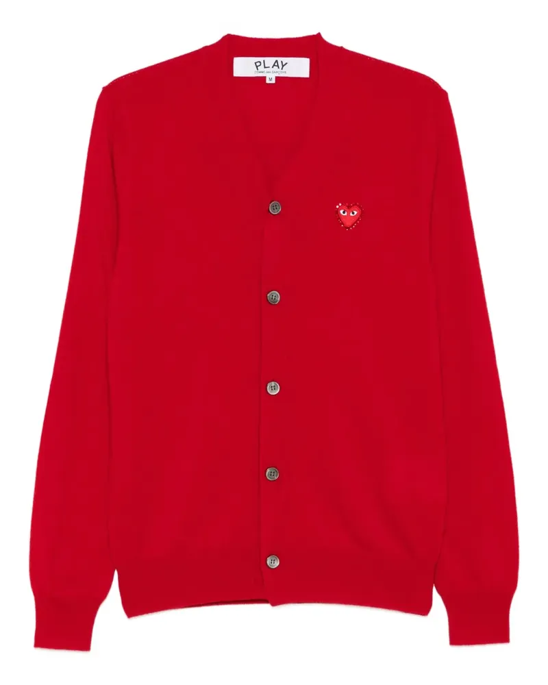 Comme des Garçons Strassverzierter Cardigan mit Herzemblem - Rot Rot