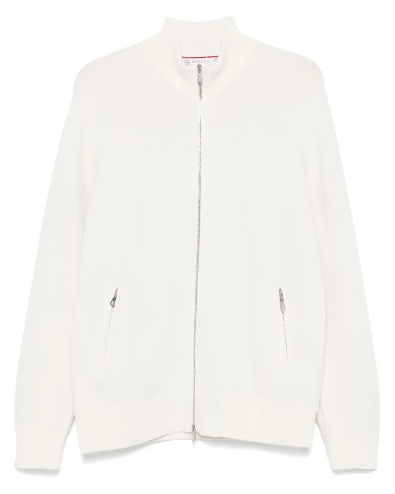 Brunello Cucinelli Gerippter Cardigan - Weiß Weiß