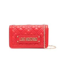 Moschino Clutch mit Logo-Schild Rot