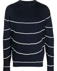 Giorgio Armani Gerippter Pullover mit Streifen Blau