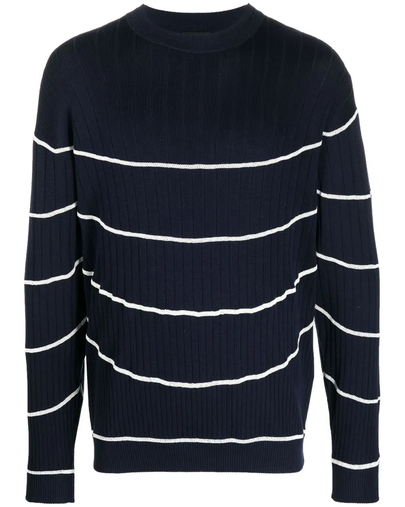 Giorgio Armani Gerippter Pullover mit Streifen - Blau Blau