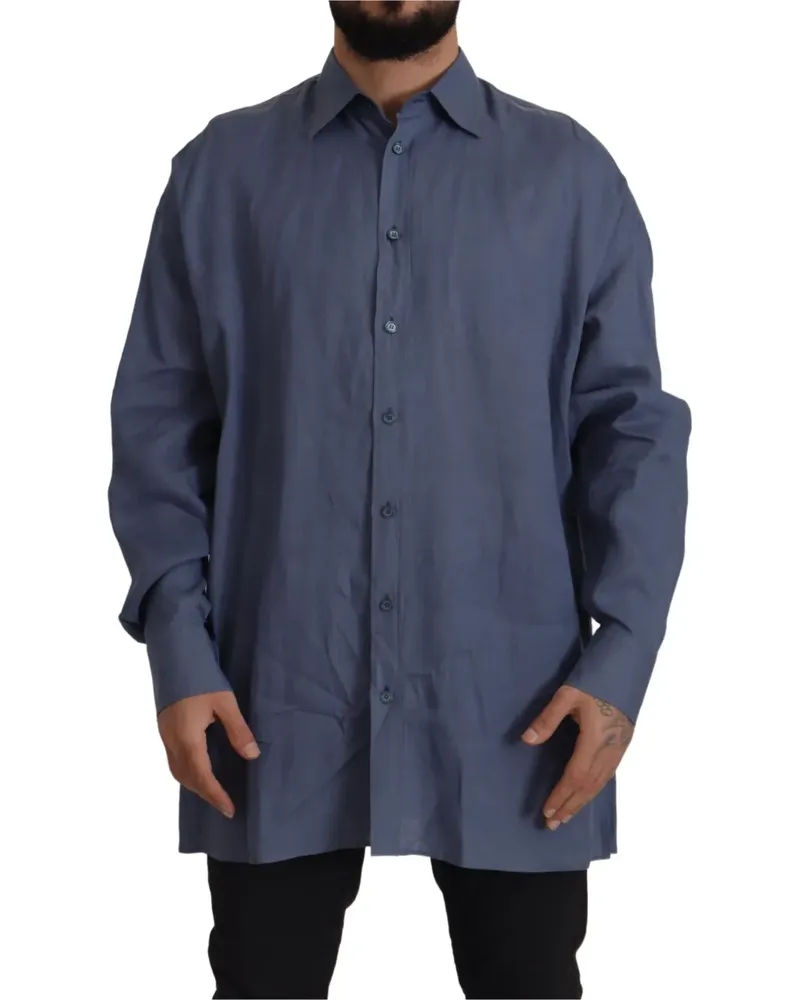 Dolce & Gabbana Hemd aus Leinen - Blau Blau