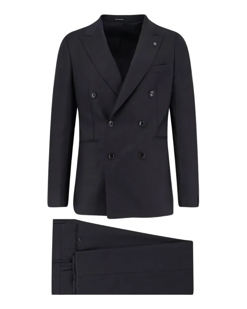 Tagliatore double-breasted brooch suit - Blau Blau