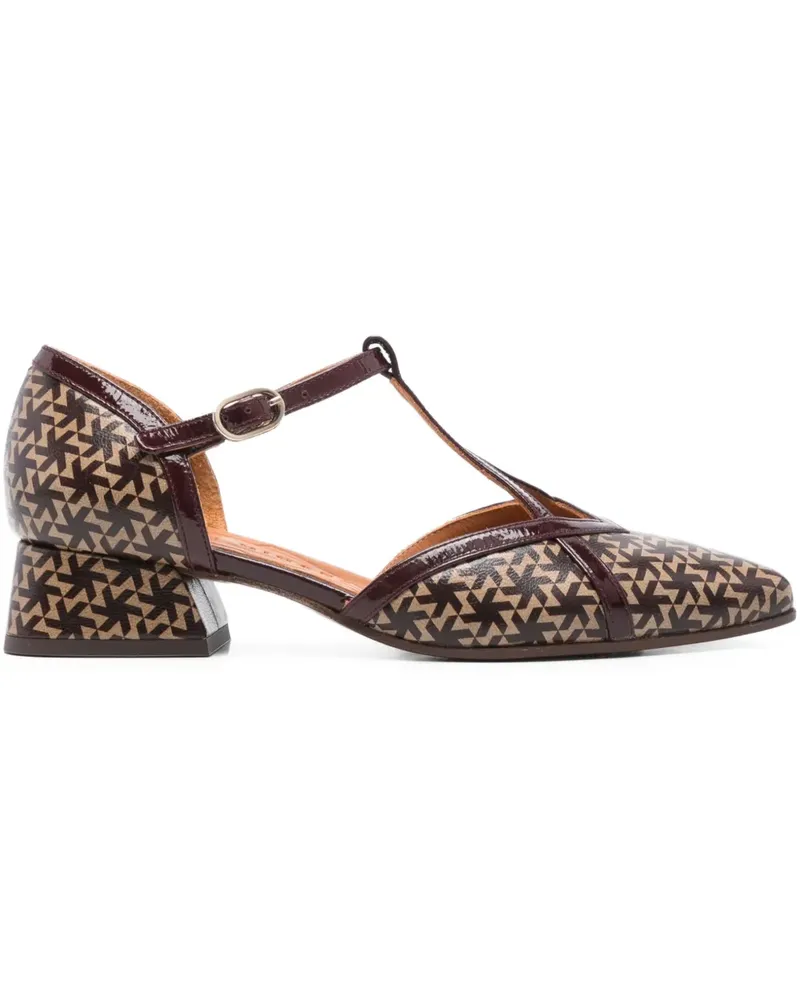 Chie Mihara T-Bar Pumps mit geometrischem Print 35mm - Rot Rot