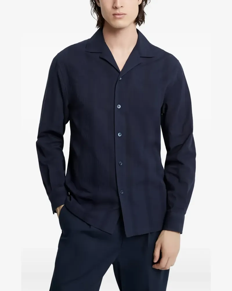 Brunello Cucinelli jacquard-weave long-sleeve shirt - Blau Blau