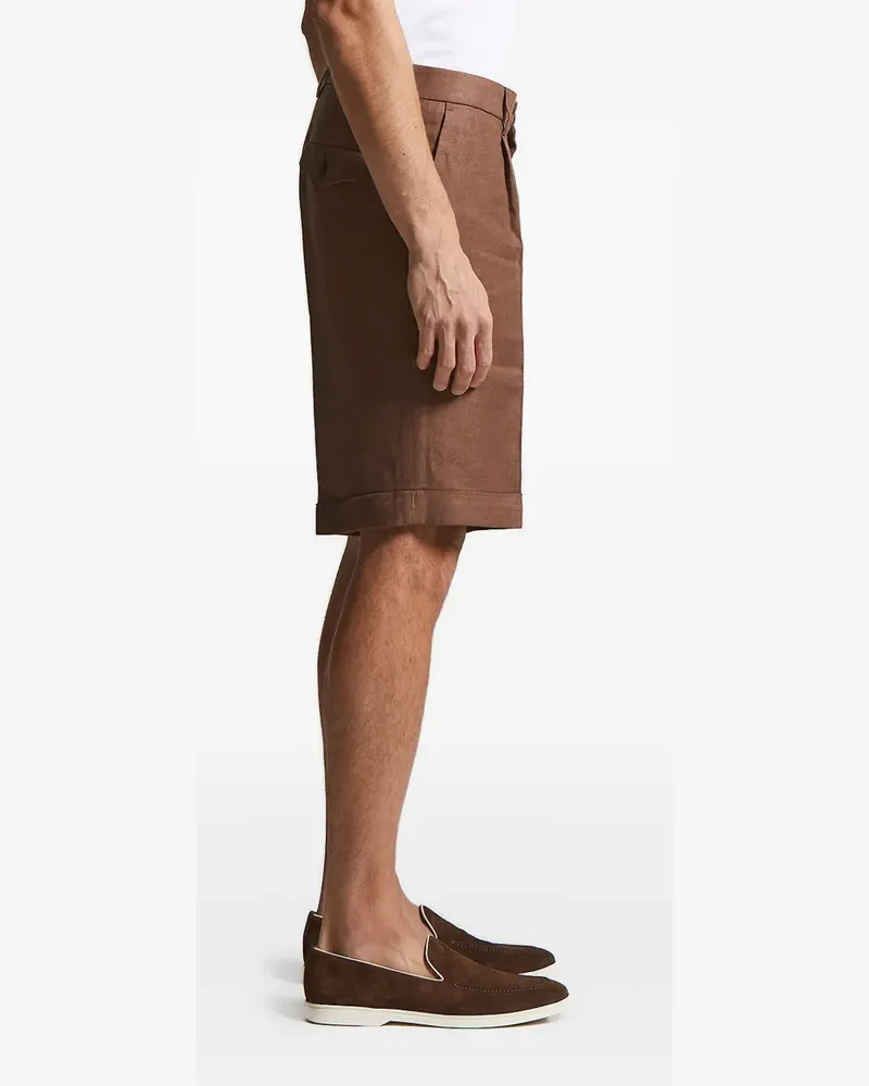 Peserico Leinen-Shorts mit Falten - Braun Braun