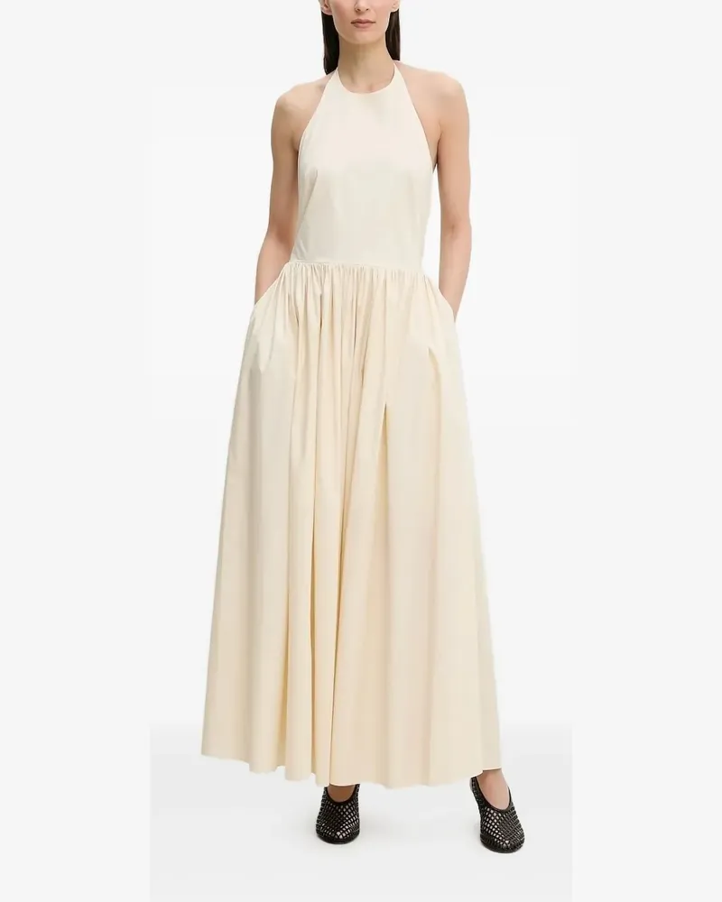 Isabelle Blanche Gerafftes Neckholder-Maxikleid - Nude Nude