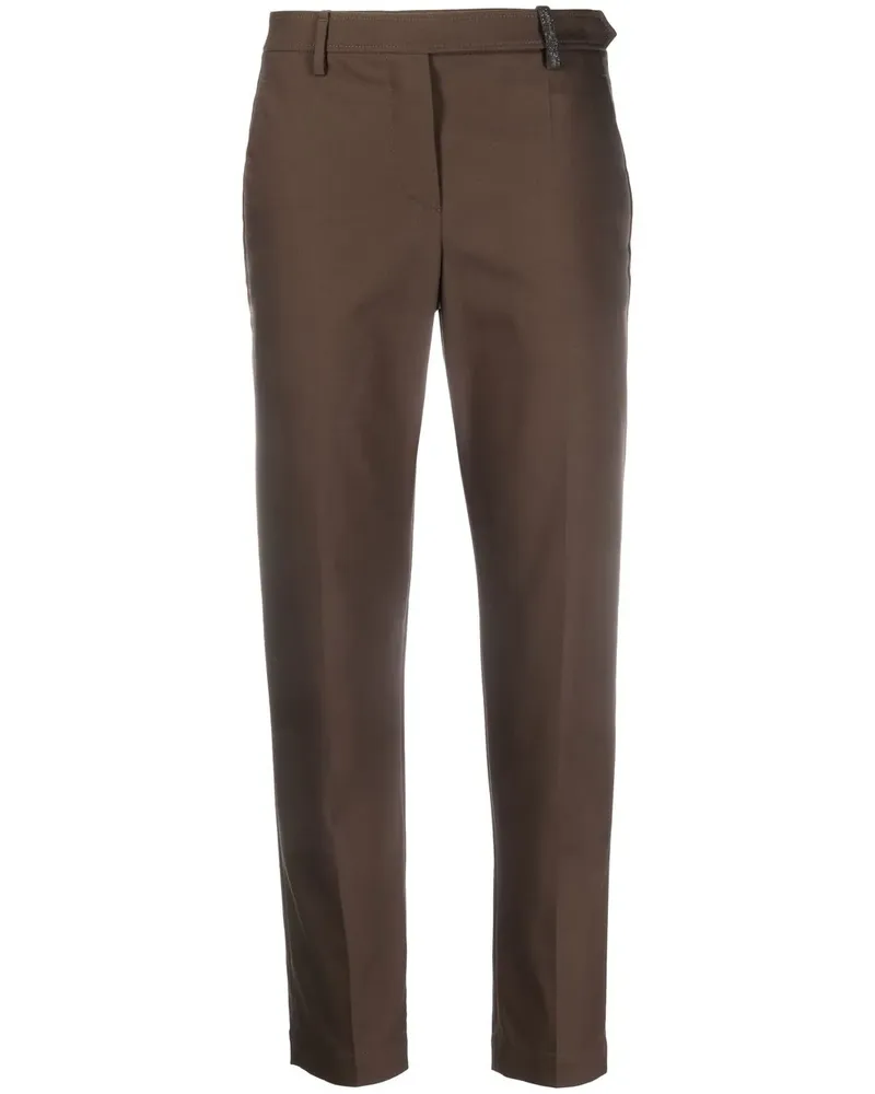 Brunello Cucinelli Gekürzte Tapered-Hose - Braun Braun