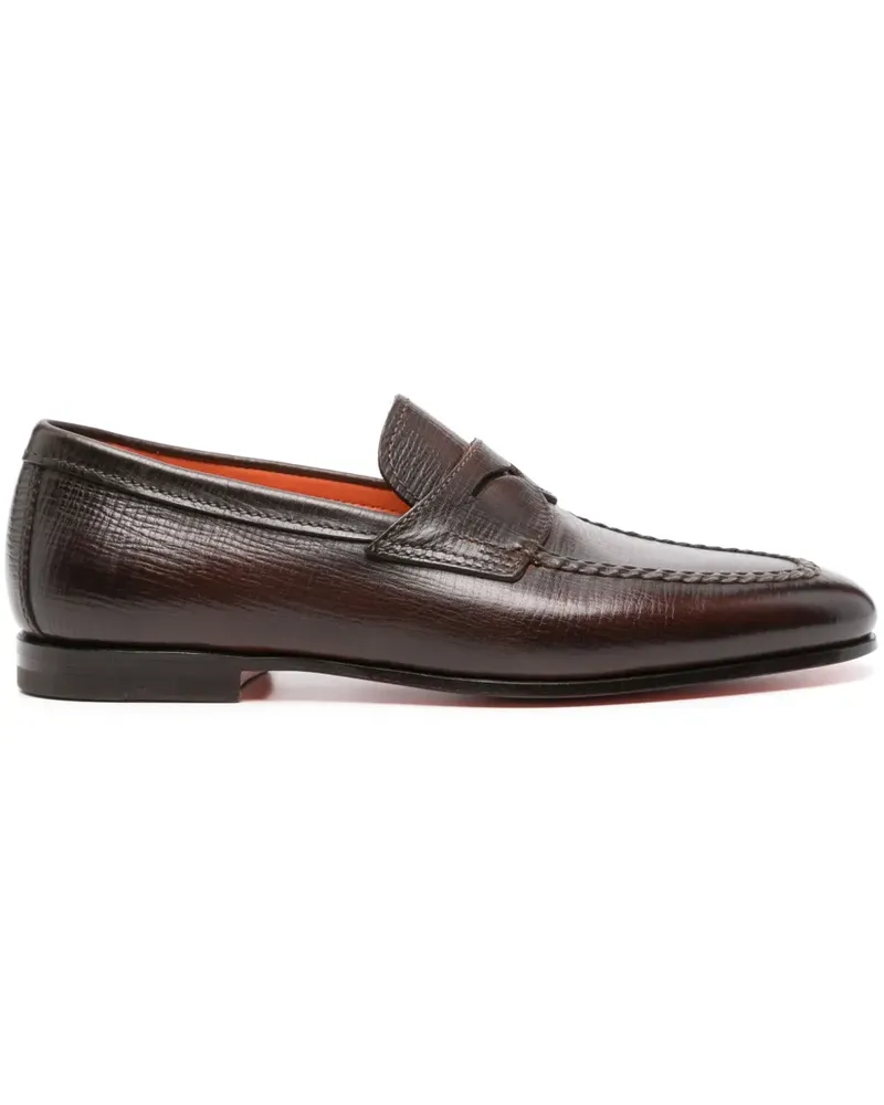 Santoni Strukturierte Loafer - Braun Braun