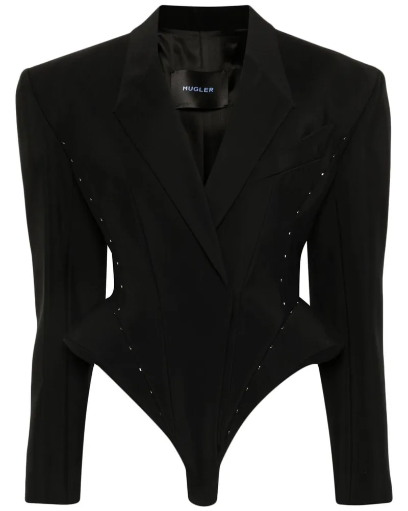 Thierry Mugler Hook & Eye Body-Jacke - Schwarz Schwarz