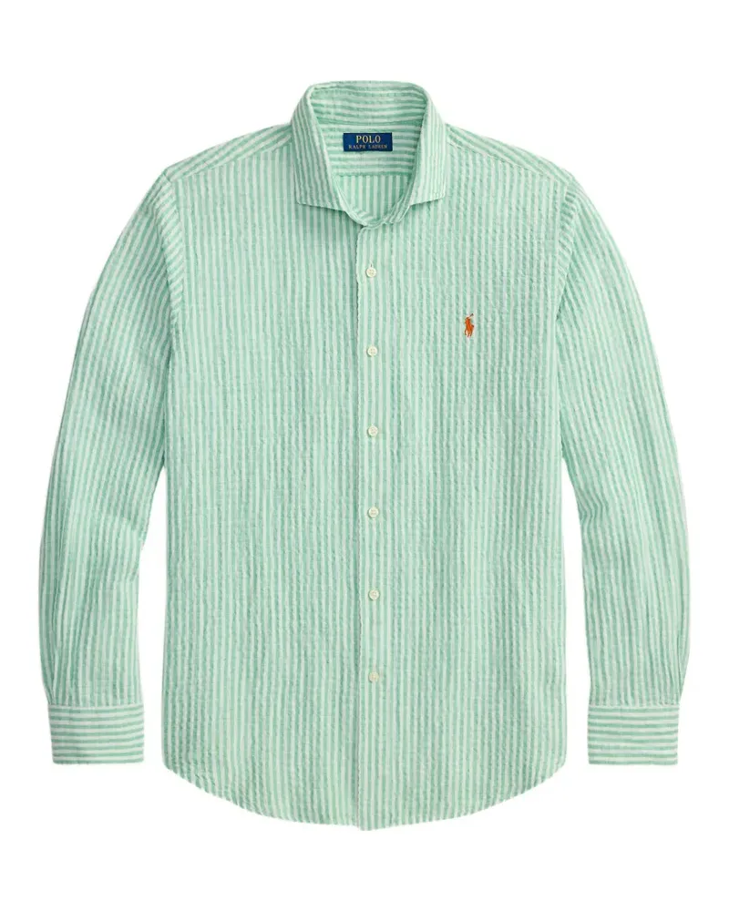 Ralph Lauren Gestreiftes Seersucker-Hemd - Grün Grün
