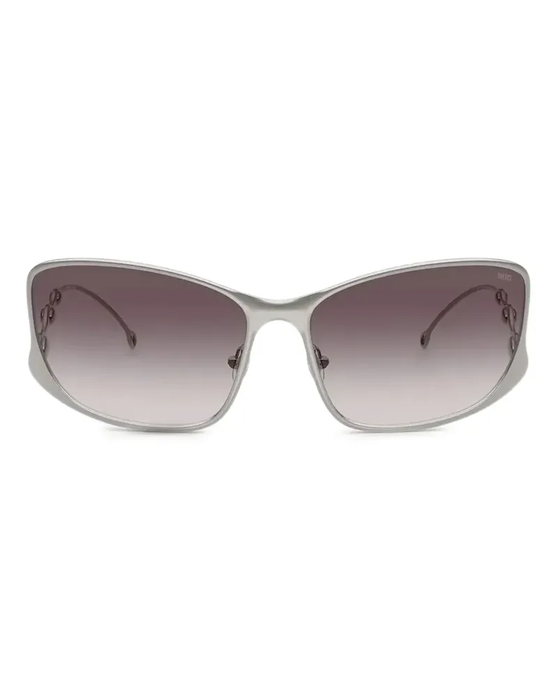 Diesel Sonnenbrille mit eckigem Gestell - Silber Silber