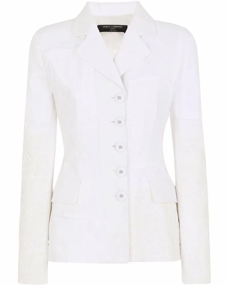 Dolce & Gabbana Einreihiger Blazer - Weiß Weiß