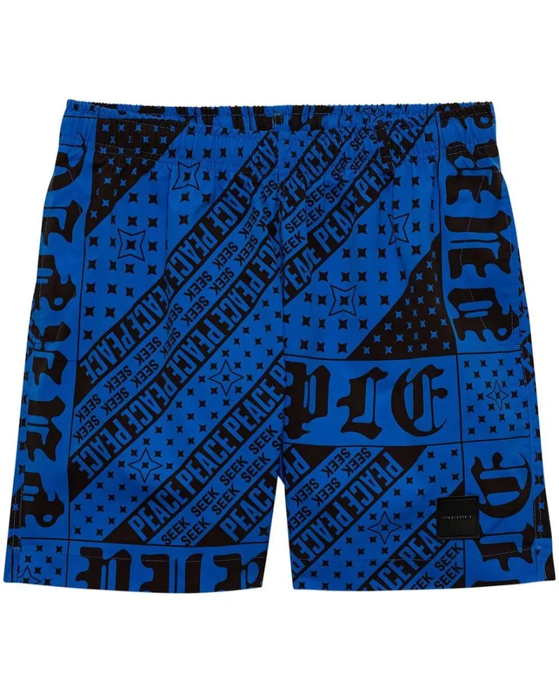 PURPLE BRAND Flag Bandana Badeshorts - Blau Blau