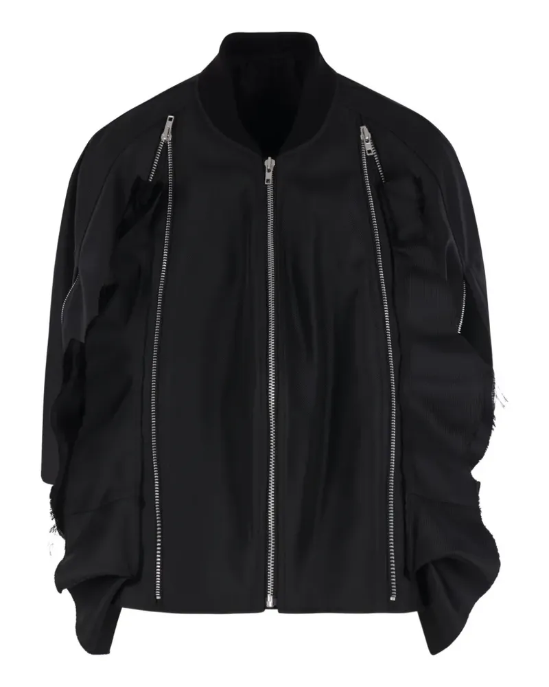 Comme des Garçons ruffled zip-detail jacket - Schwarz Schwarz
