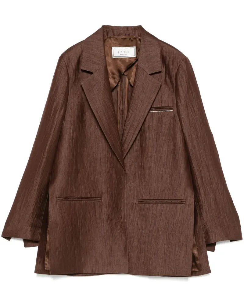 Peserico Gabardine-Blazer mit Knitteroptik - Braun Braun