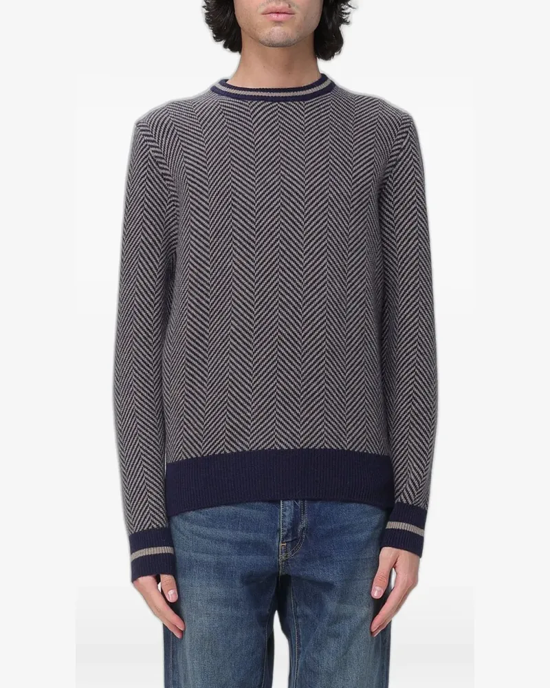 XC herringbone-knit sweater - Blau Blau