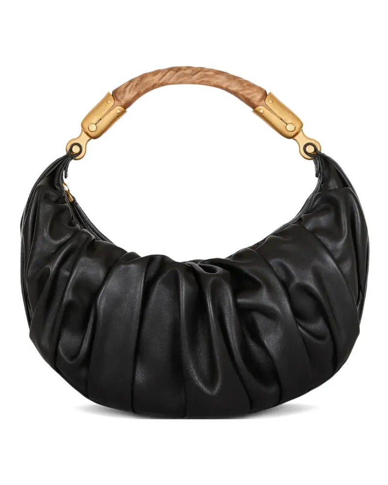 Balmain Mittelgroße Ebene Schultertasche - Schwarz Schwarz