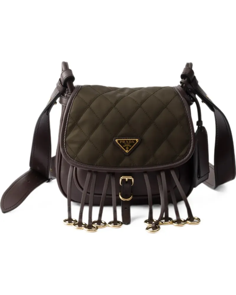 Prada Corsaire Mini-Umhängetasche aus Re-Nylon und Leder - Grün Grün