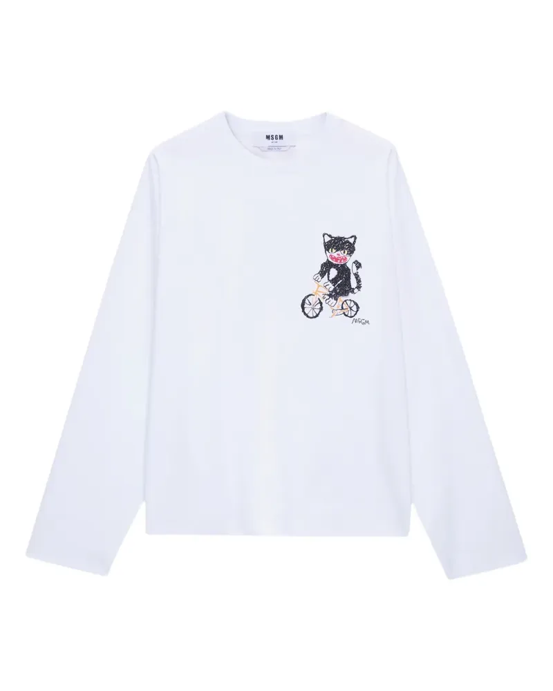 MSGM T-Shirt mit grafischem Print - Weiß Weiß