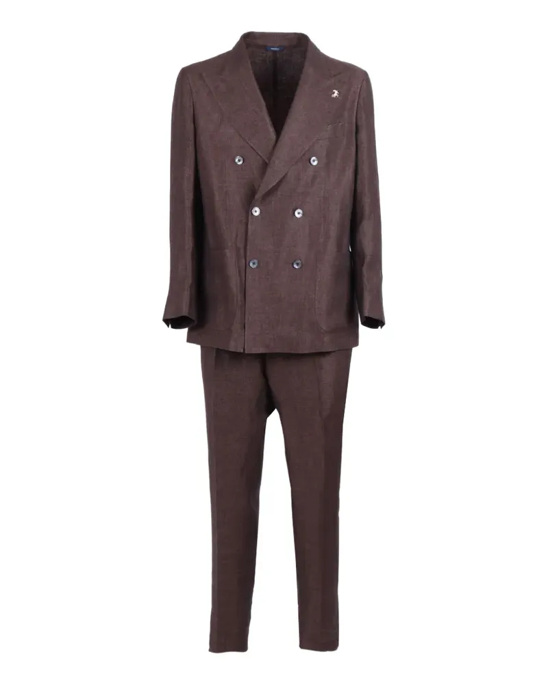 Tombolini Zero Gravity double-breasted linen suit - Braun Braun