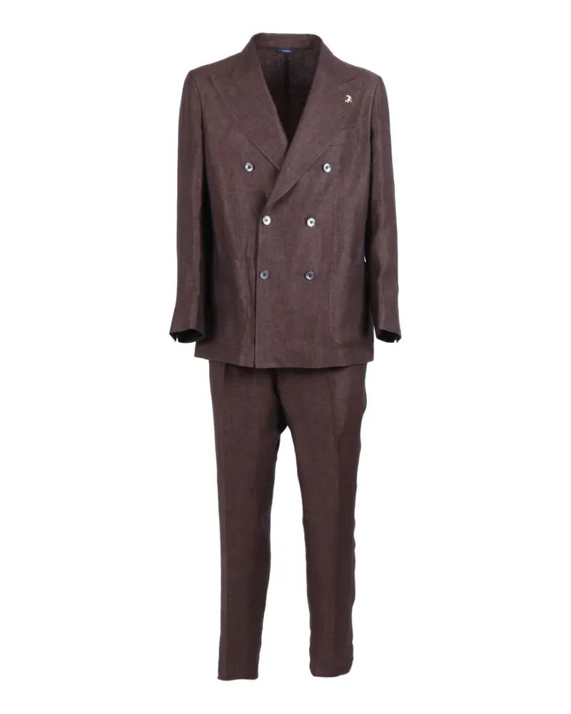 Tombolini Zero Gravity double-breasted linen suit - Braun Braun