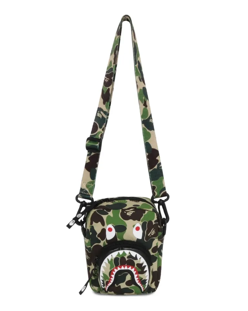 BAPE Shark camouflage-print messenger bag - Grün Grün