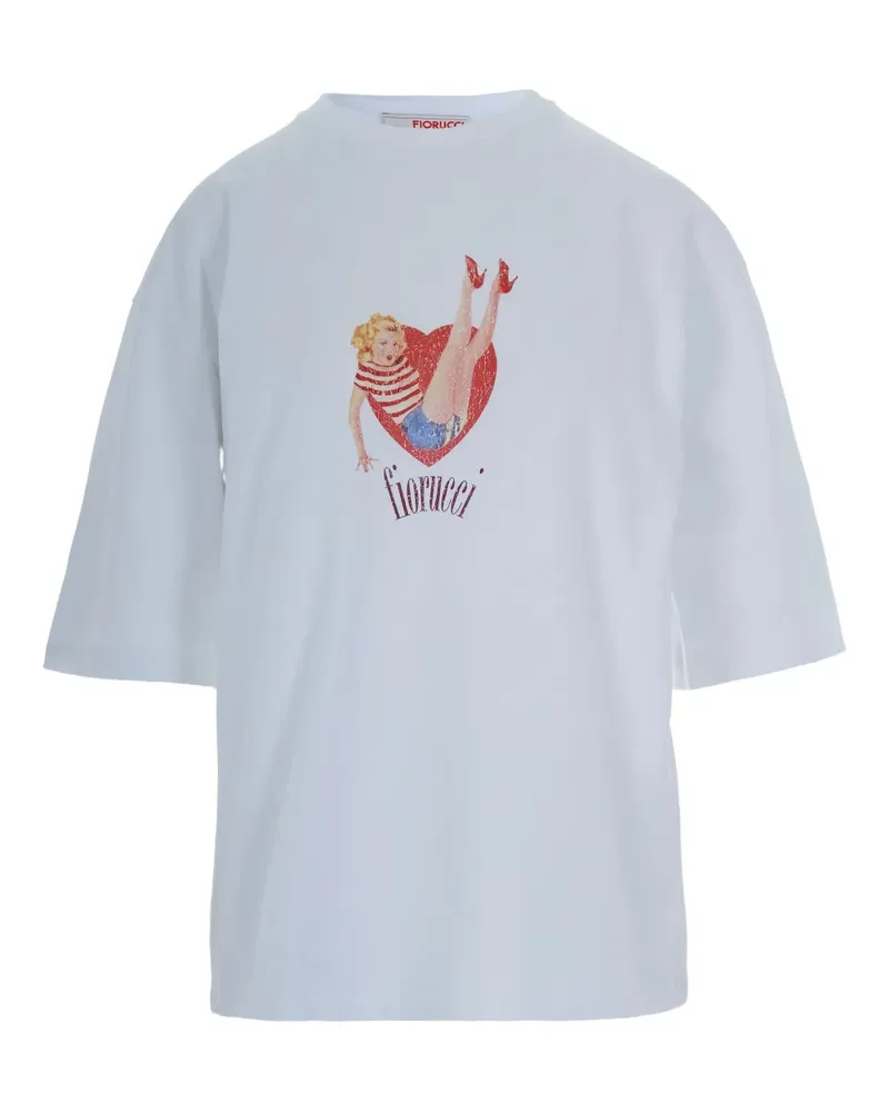 Fiorucci T-Shirt mit Herz-Print - Weiß Weiß