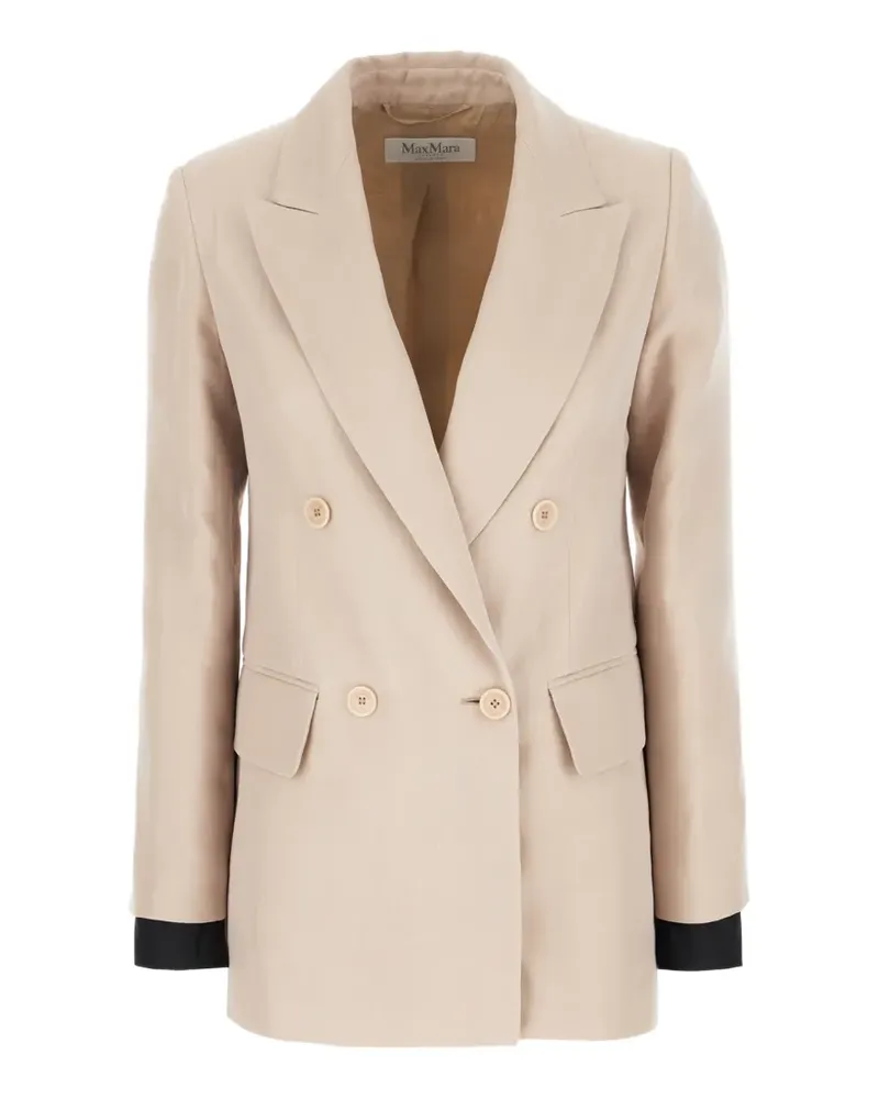 Max Mara double-breasted peak-lapel blazer - Nude Nude