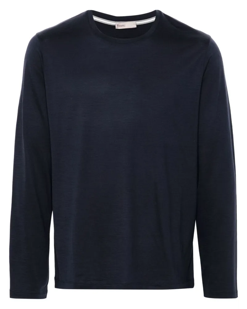 Herno Langarmshirt aus Wolle - Blau Blau