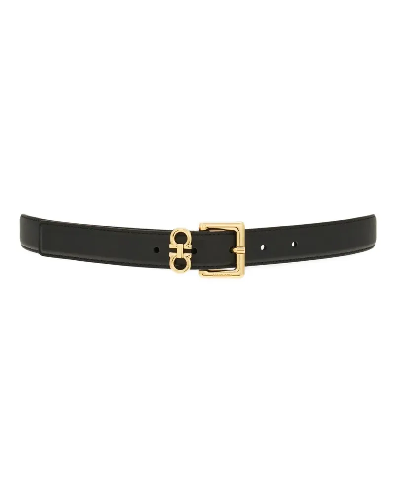 Ferragamo Double Gancini leather belt - Schwarz Schwarz