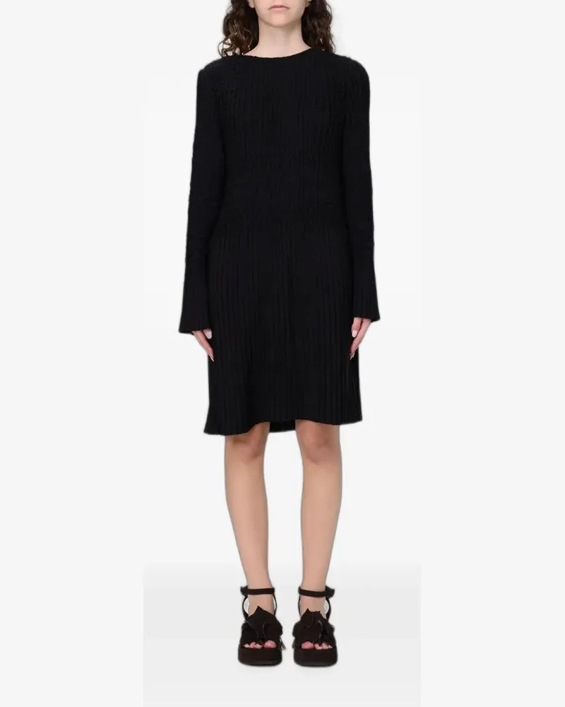 HUGO BOSS ribbed midi dress - Schwarz Schwarz