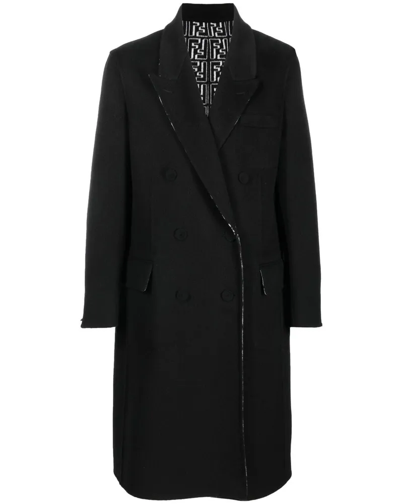Fendi Wendbarer Mantel mit FF-Print - Schwarz Schwarz