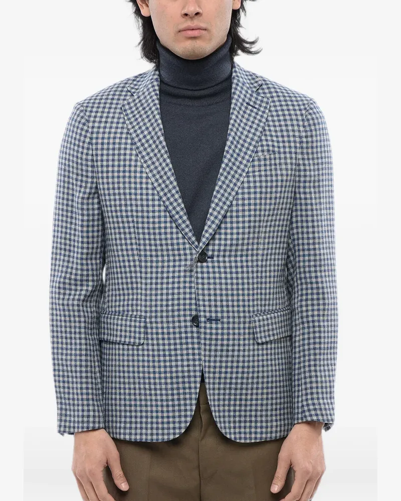 Corneliani Kariertes Sakko - Blau Blau
