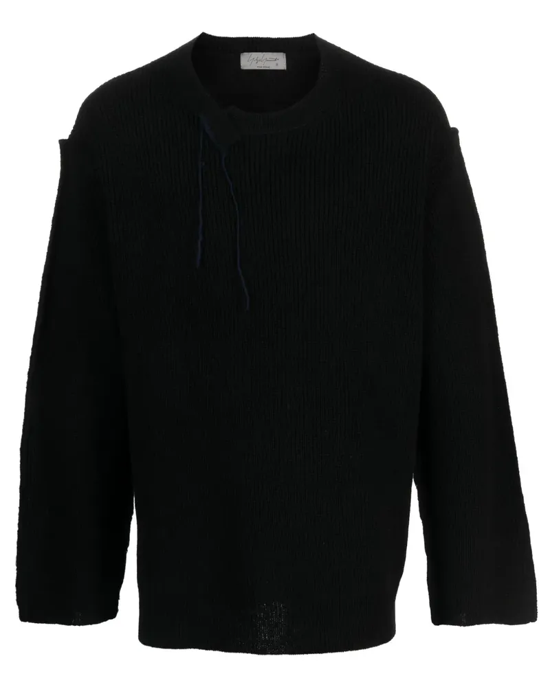 Yohji Yamamoto Pullover mit asymmetrischem Kragen - Schwarz Schwarz